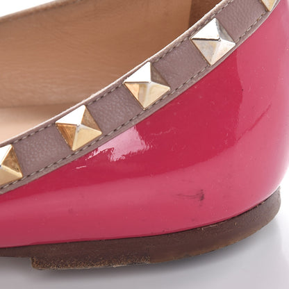 Valentino Garavani Patent Nappa Rockstud Ballerina Flats 38 Framboise Poudre 12 of 21