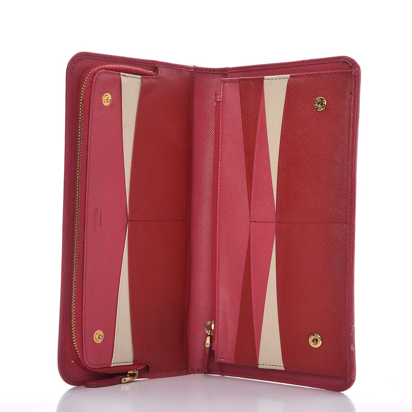 Saffiano Metal Double Snap Travel Wallet Ibisco