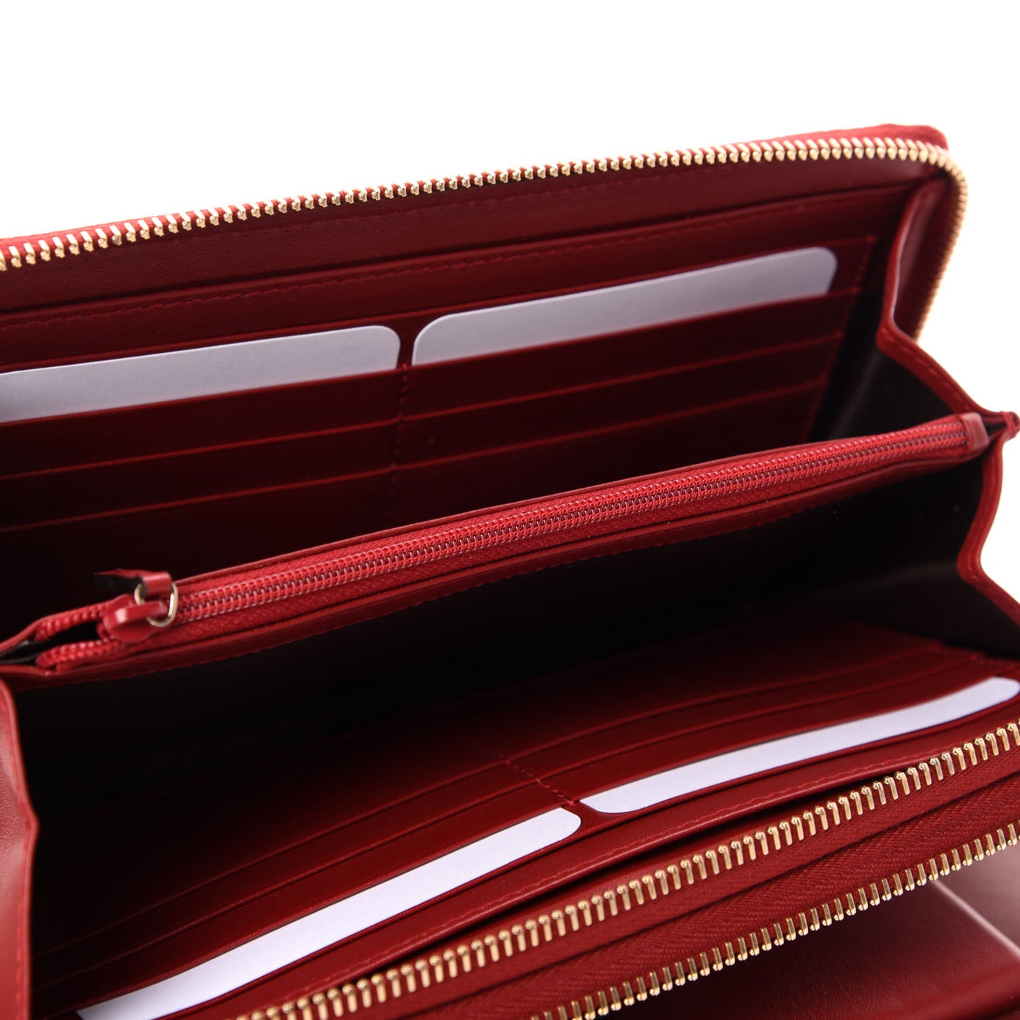 Microguccissima Zip Around Top Handle Travel Wallet Red