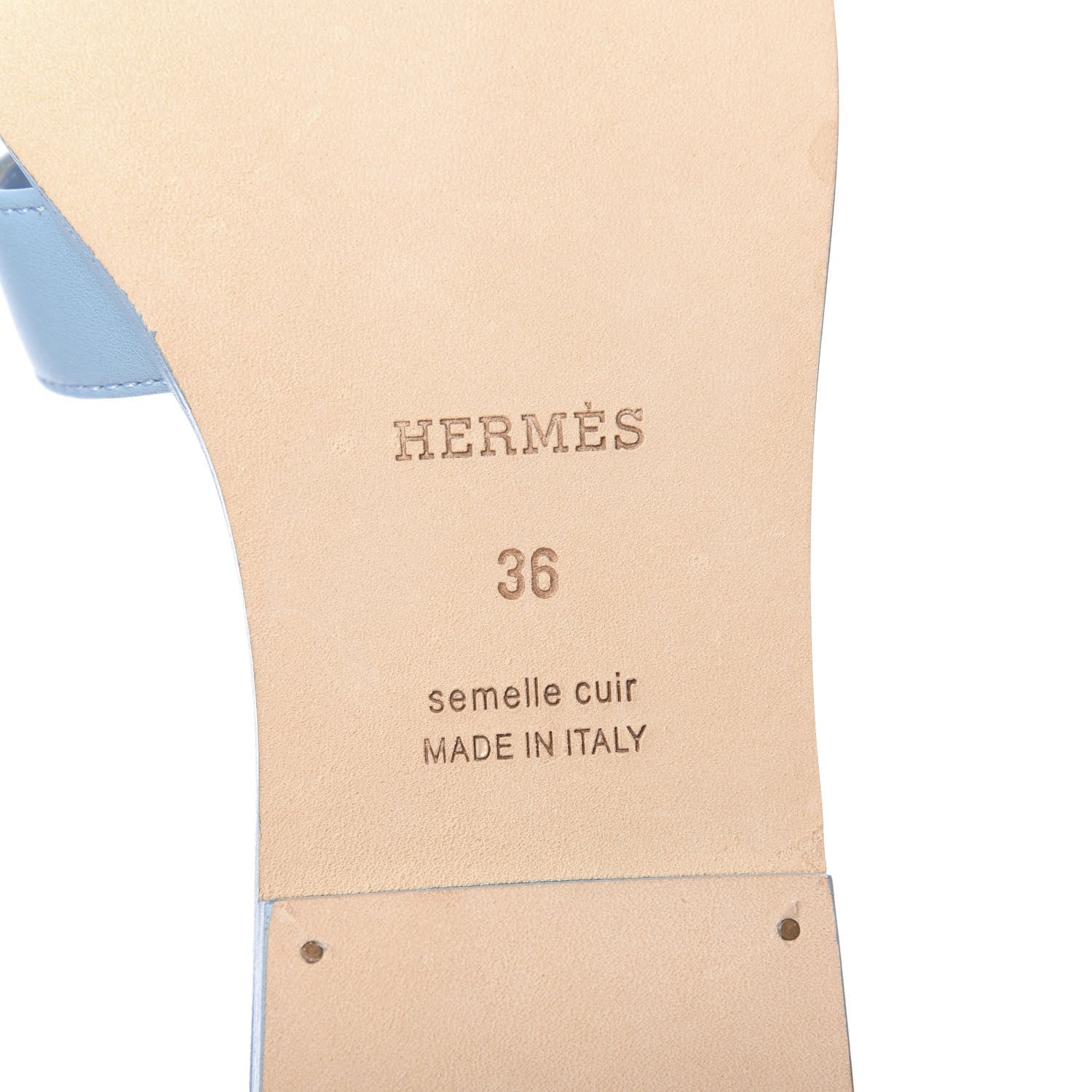 Hermes Calfskin Oran Sandals 36 Bleu Dorset 8 of 9