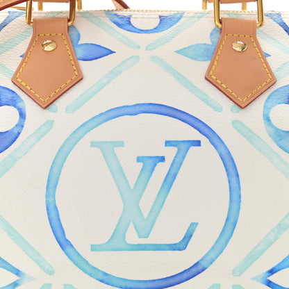 Louis Vuitton Monogram Tiles By The Pool Speedy Bandouliere 25 Lagoon Blue 7 of 13
