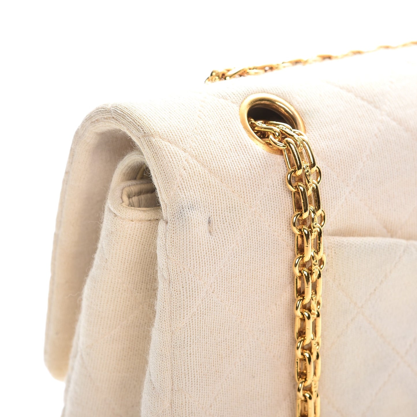 Jersey Quilted Medium Double Flap Beige