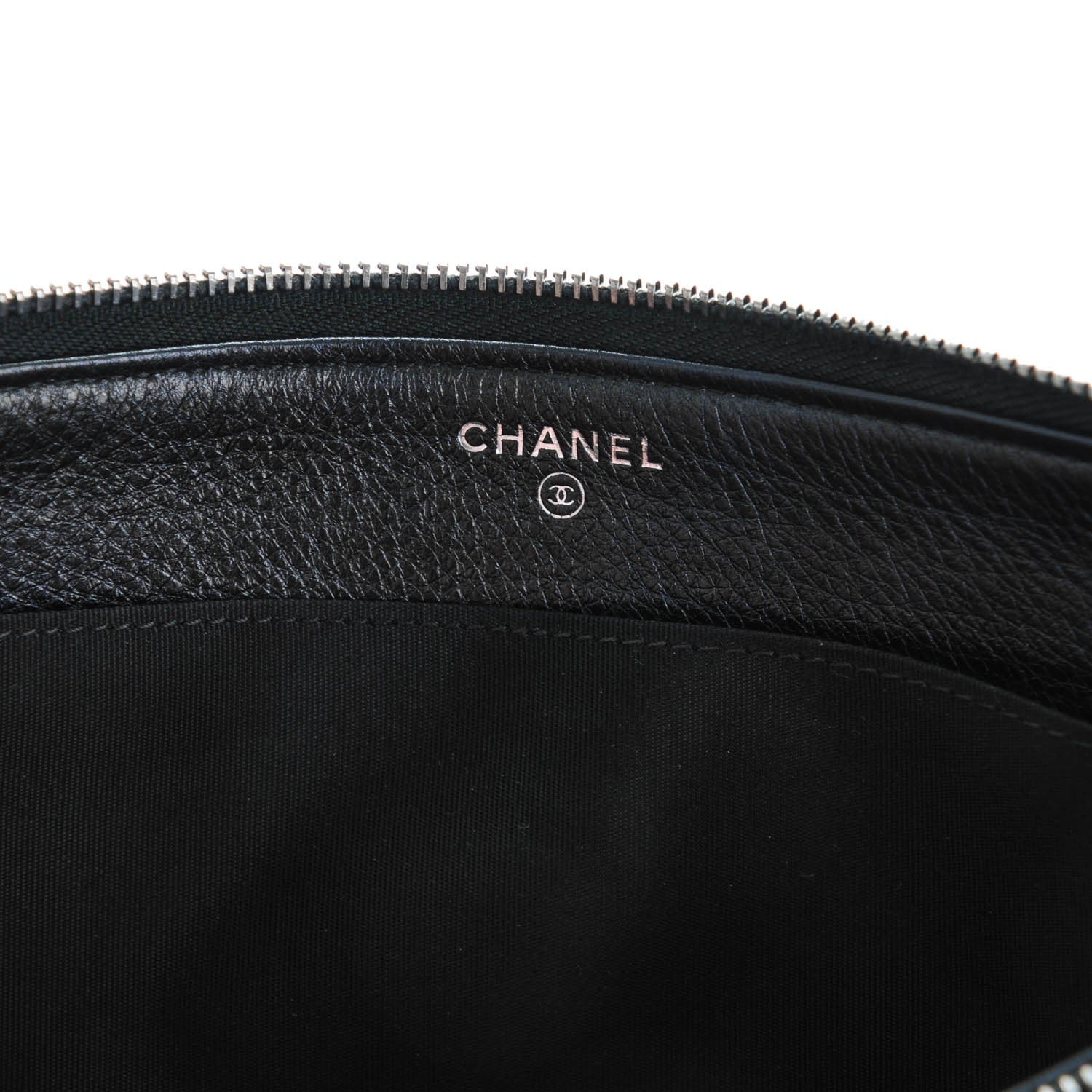 Chanel Calfskin Quilted Small Zipped Boy Pouch Black 6 of 8