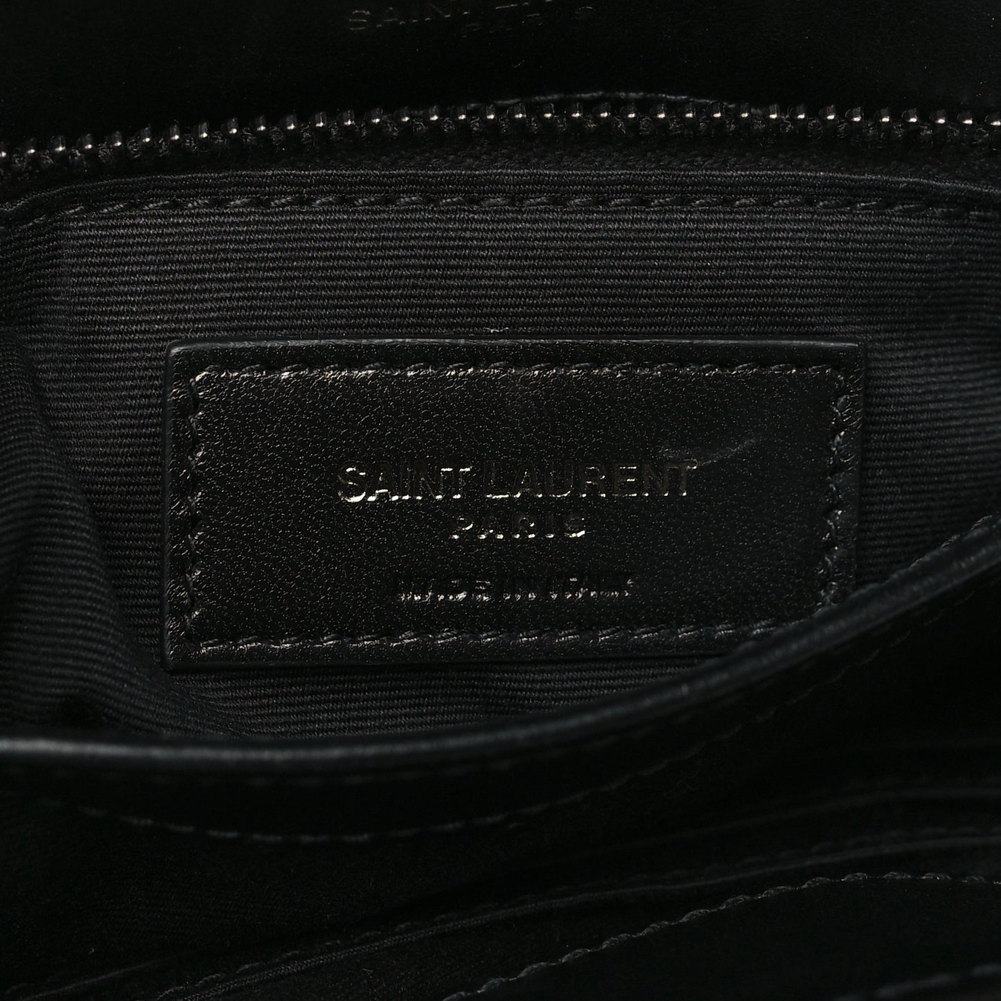 Calfskin Y Quilted Monogram Monochrome Toy Loulou Crossbody Bag Black