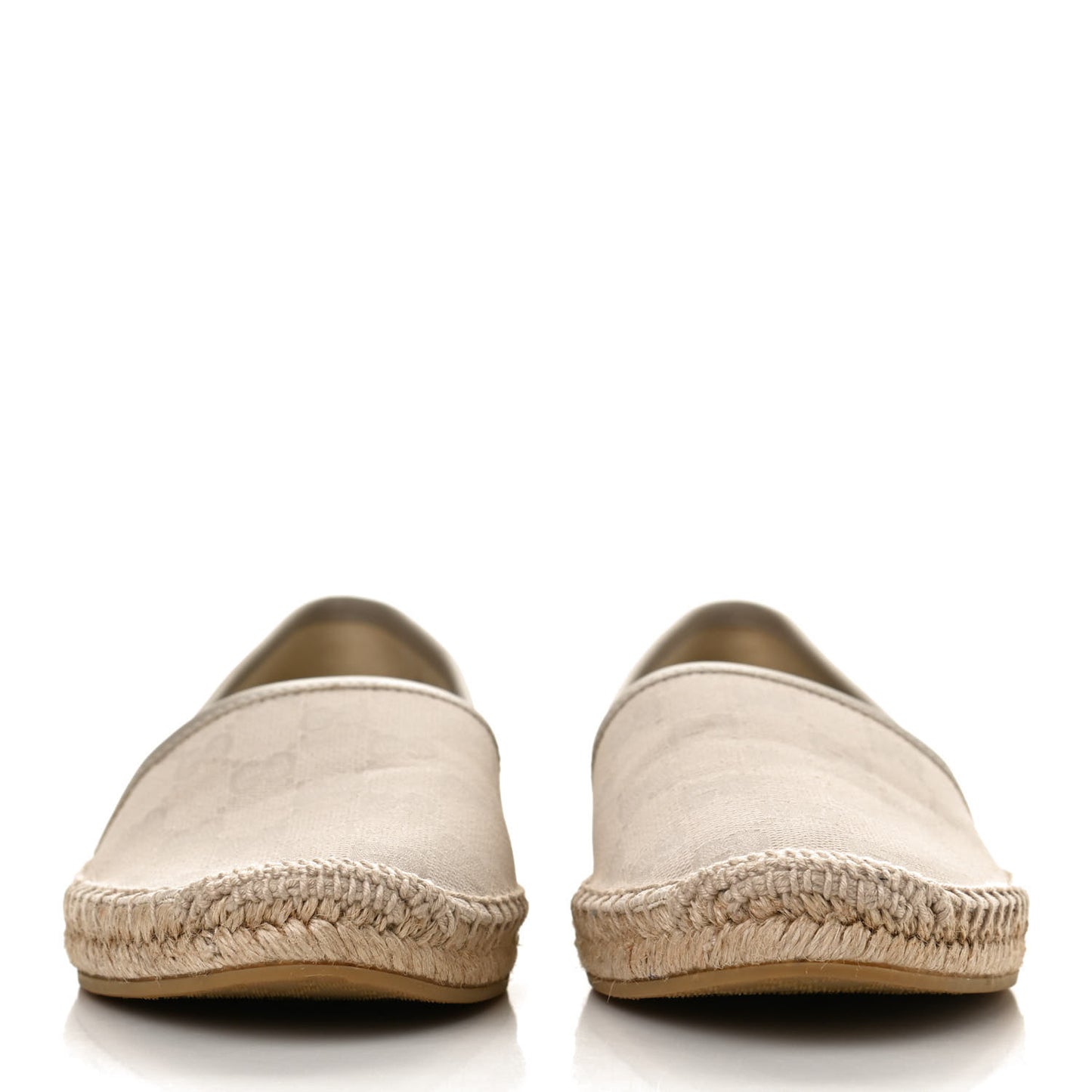 Washed Cotton Miro Soft Calfskin GG Monogram Espadrilles 38.5 White Mystic White