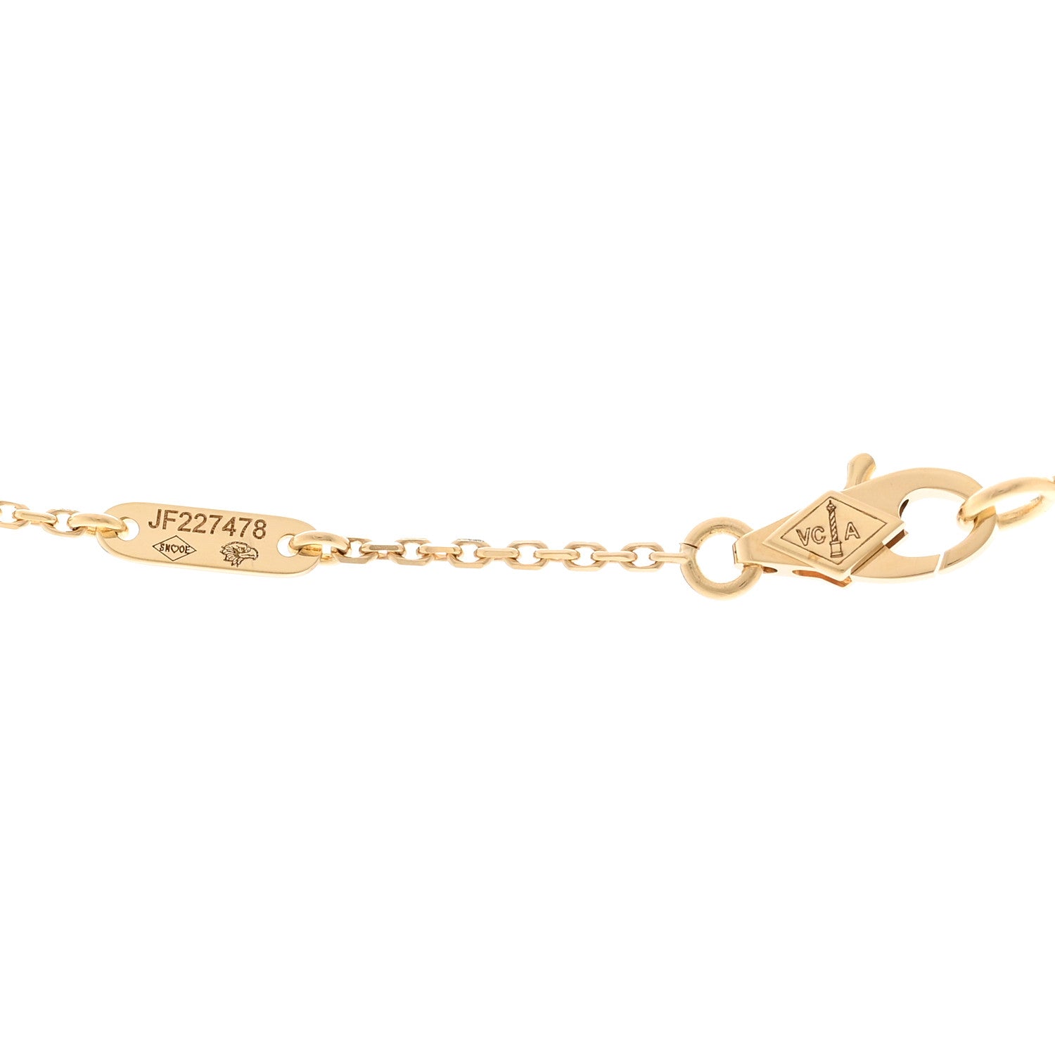 Van Cleef & Arpels 18K Yellow Gold Mother of Pearl Sweet Alhambra Pendant Necklace 4 of 5