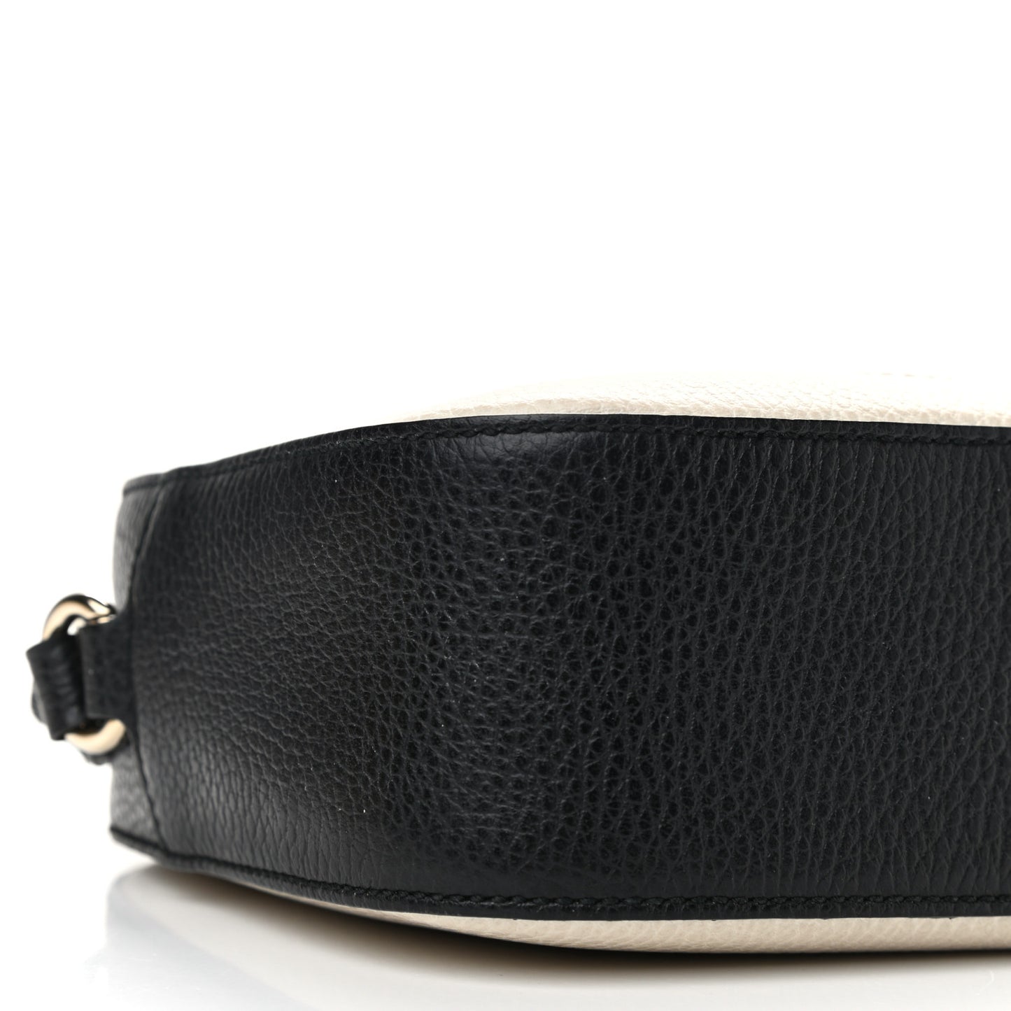 Dollar Calfskin Bi-Color Small Soho Disco Bag Mystic White Black
