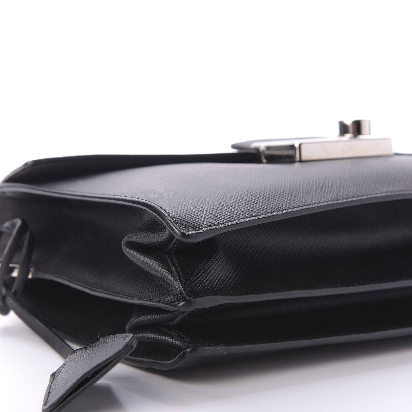 Saffiano Lux Sound Shoulder Bag Black