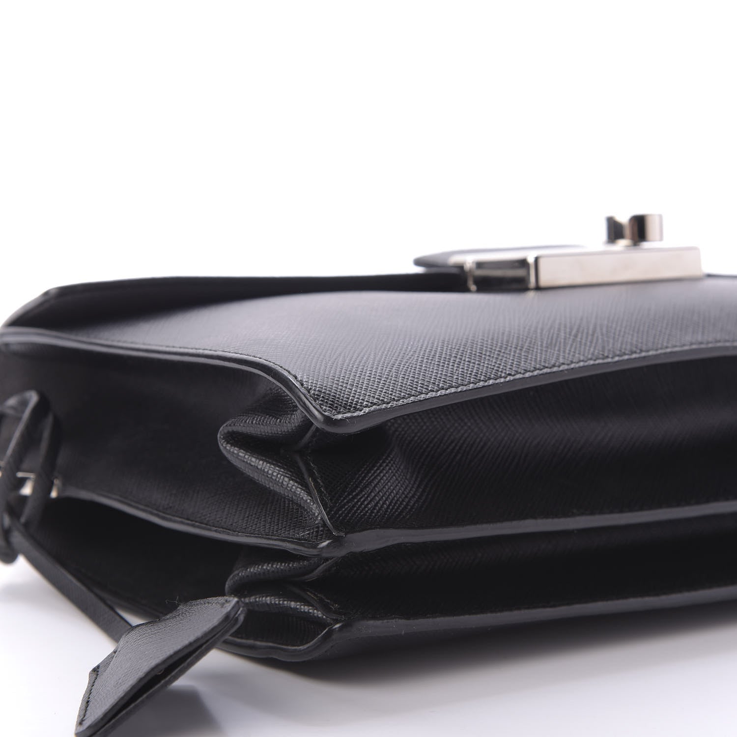 Prada Saffiano Lux Sound Shoulder Bag Black 6 of 14