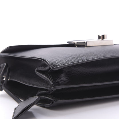 Prada Saffiano Lux Sound Shoulder Bag Black 6 of 14