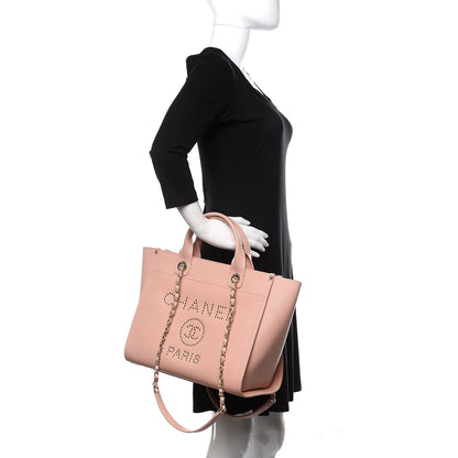 Chanel Caviar Small Studded Deauville Tote Light Pink 3 of 11