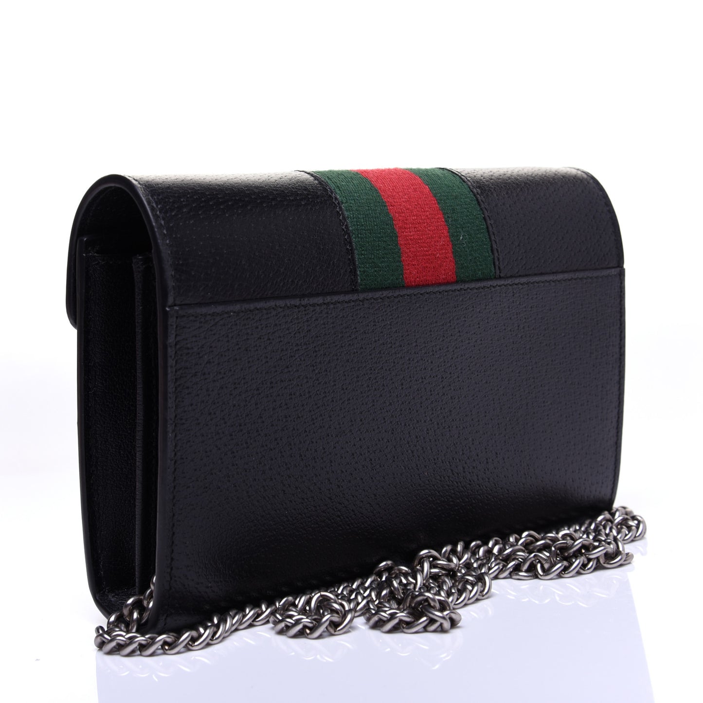 Calfskin Web Mini Dionysus Chain Wallet Black