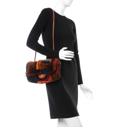 Chanel Orylag Lambskin Medium Flap Blue Orange 2 of 8