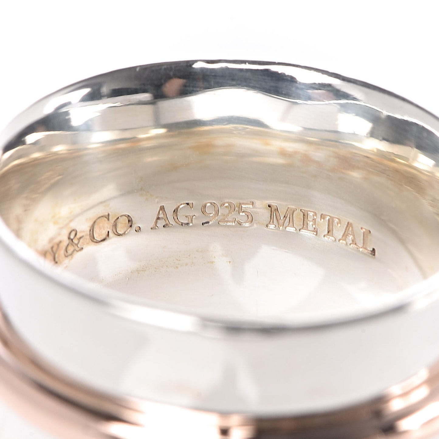 Sterling Silver Rubedo 1837 Wide Band Ring 50 5.50