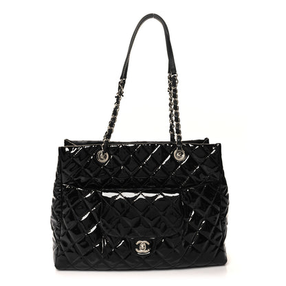 Chanel Patent Quilted Large Coco Shine Shopping Tote Black 1 of 12