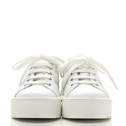 Hermes Calfskin Nappa Dare Sneakers 37 White Rose Dore 2 of 11