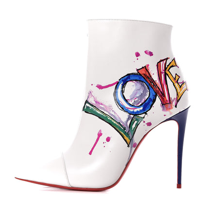 Christian Louboutin Calfskin In Love 100 Booties 38 White 1 of 10
