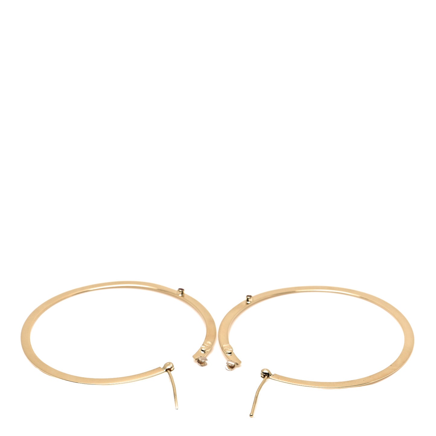 18K Yellow Gold Ruby Large Hoop Earrings