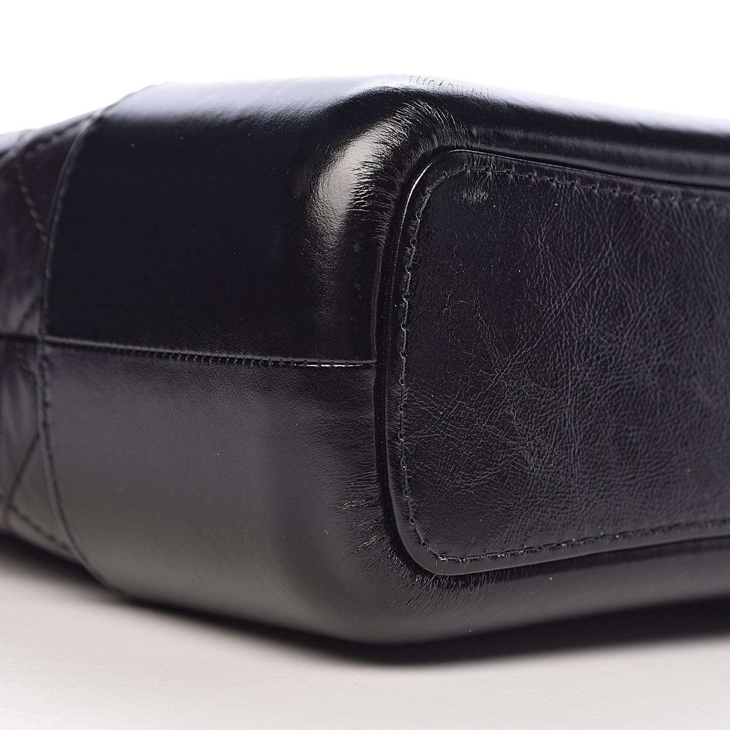 Aged Calfskin Quilted Medium Gabrielle Hobo Black