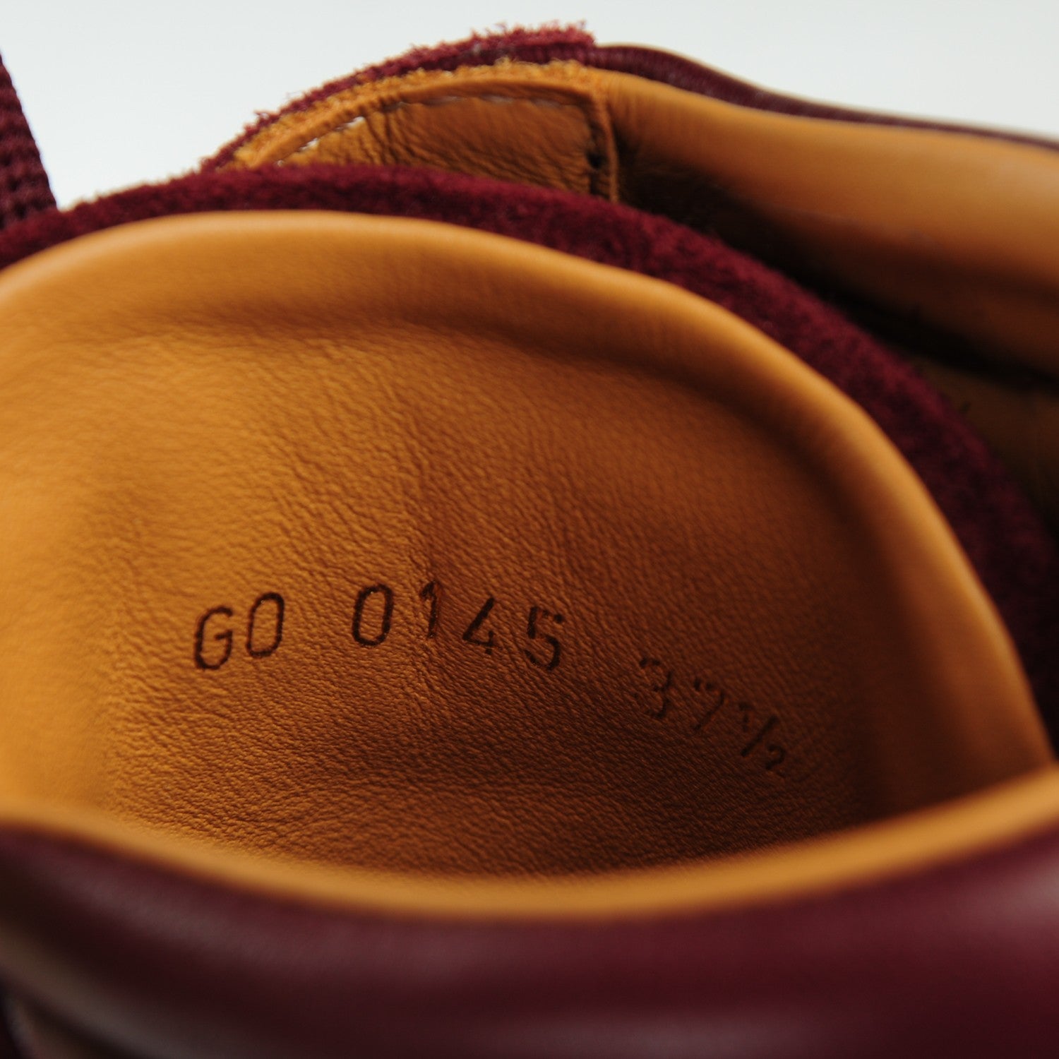 Louis Vuitton Calfskin Suede Postmark Wedge Sneakers 37.5 Bordeaux 6 of 7