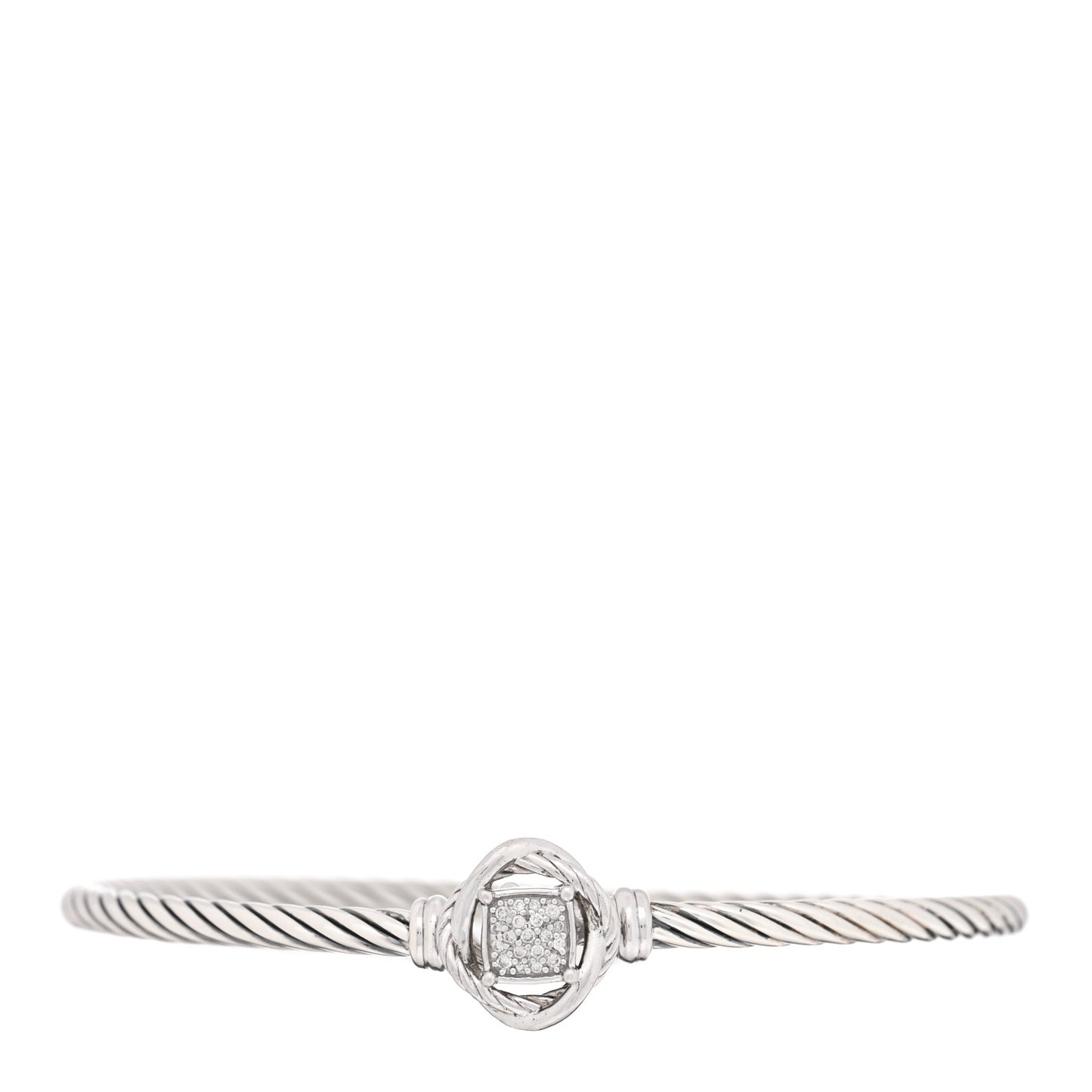 Sterling Silver Diamond 3mm Infinity Bracelet