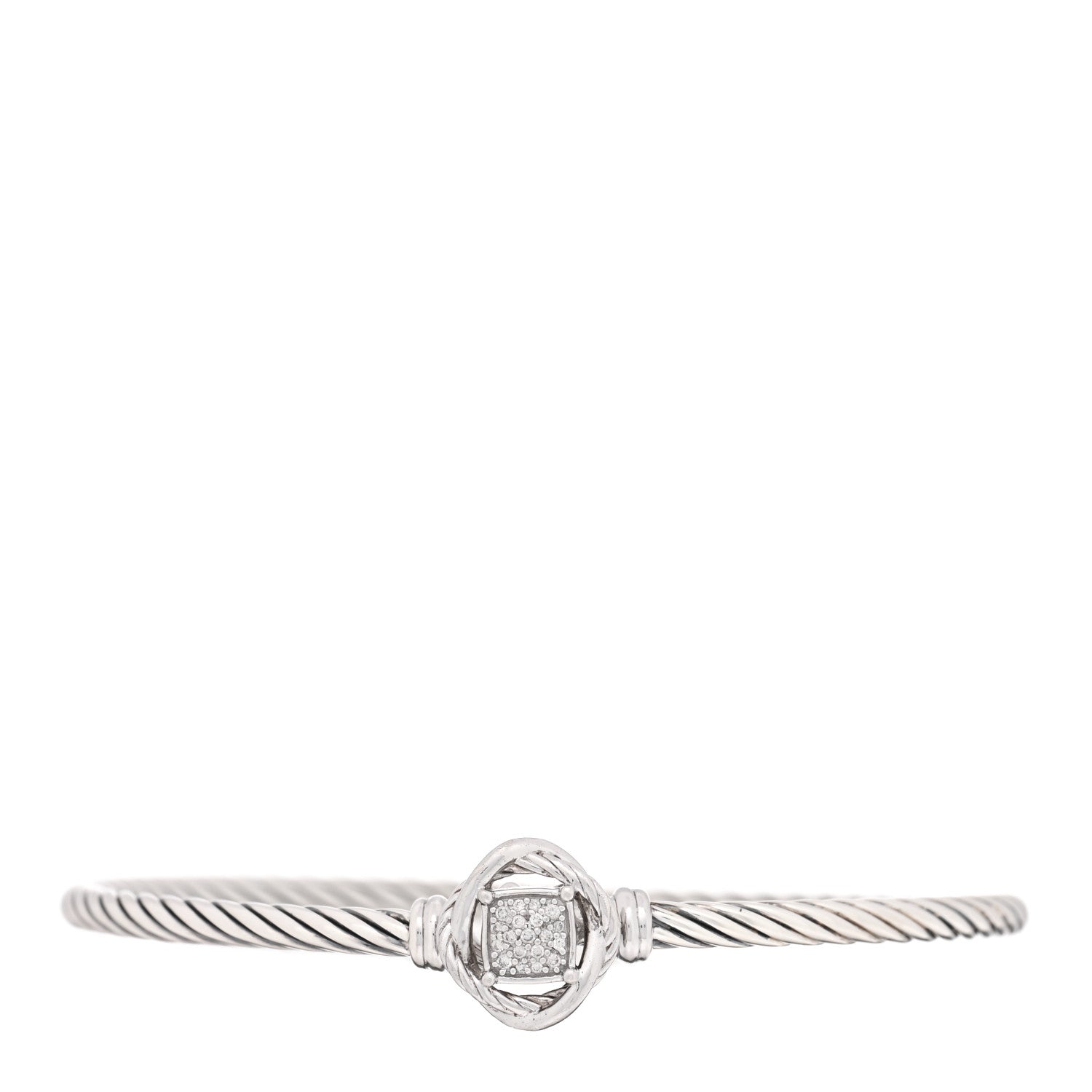 David Yurman Sterling Silver Diamond 3mm Infinity Bracelet 1 of 3