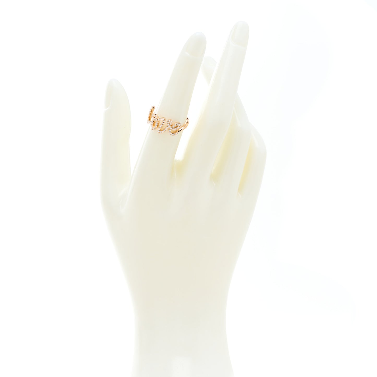 18K Rose Gold Diamond Paloma's Graffiti Love Ring 52 6