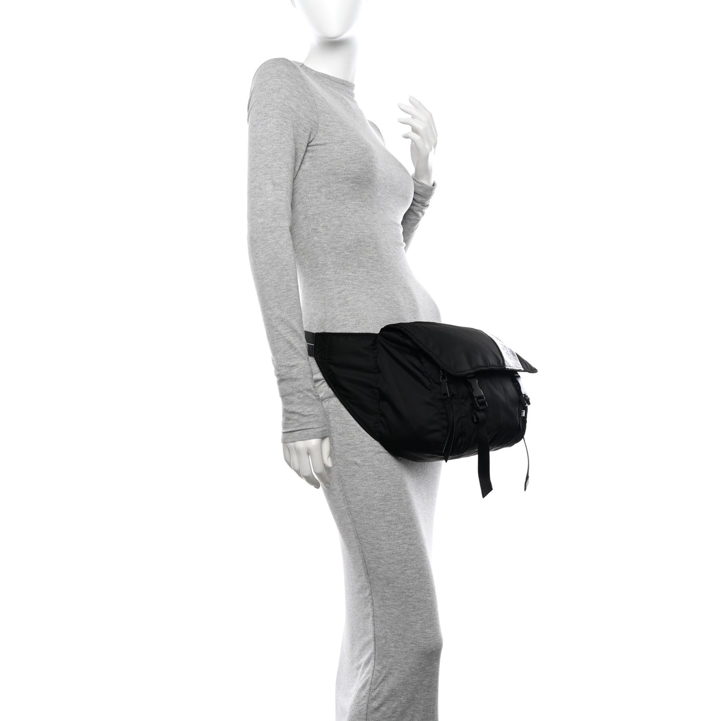 Tessuto Nylon Logo Messenger Bag Black