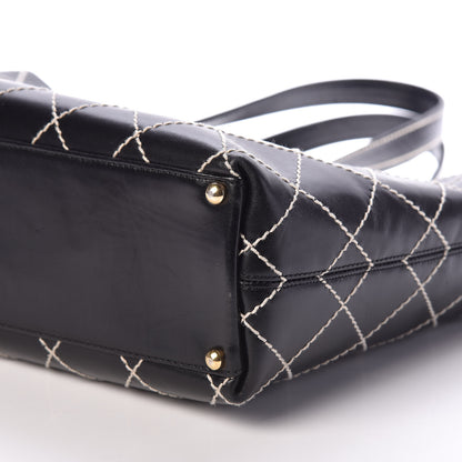 Chanel Calfskin Contrast Stitch Surpique Tote Black 8 of 8