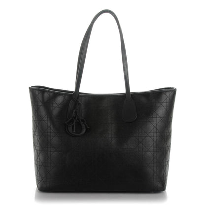 Christian Dior Coated Canvas Cannage Panarea Shopping Tote Black 1 of 9