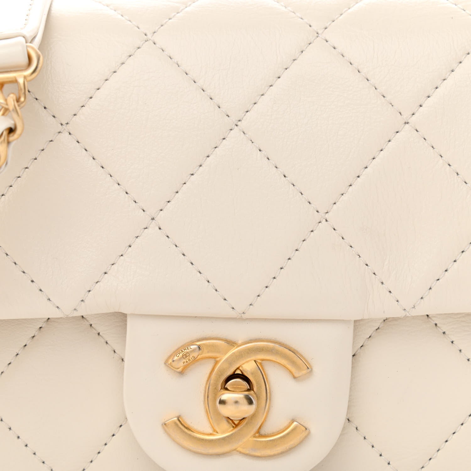 Chanel Calfskin Quilted Mini Crystal Pearls Rectangular Flap White 8 of 10