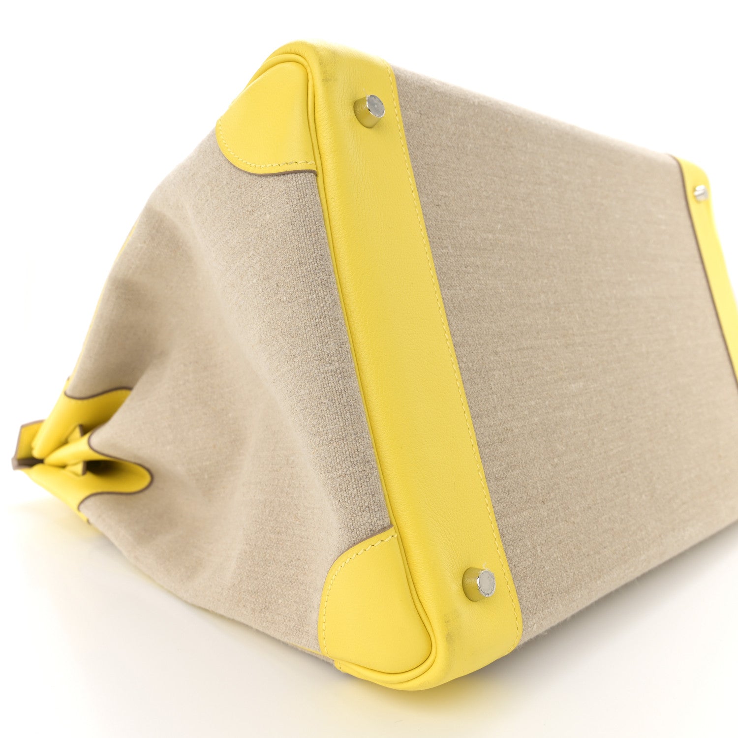 Hermes Toile De Camp Evercolor HAC Birkin 40 Ficelle Lime 9 of 12