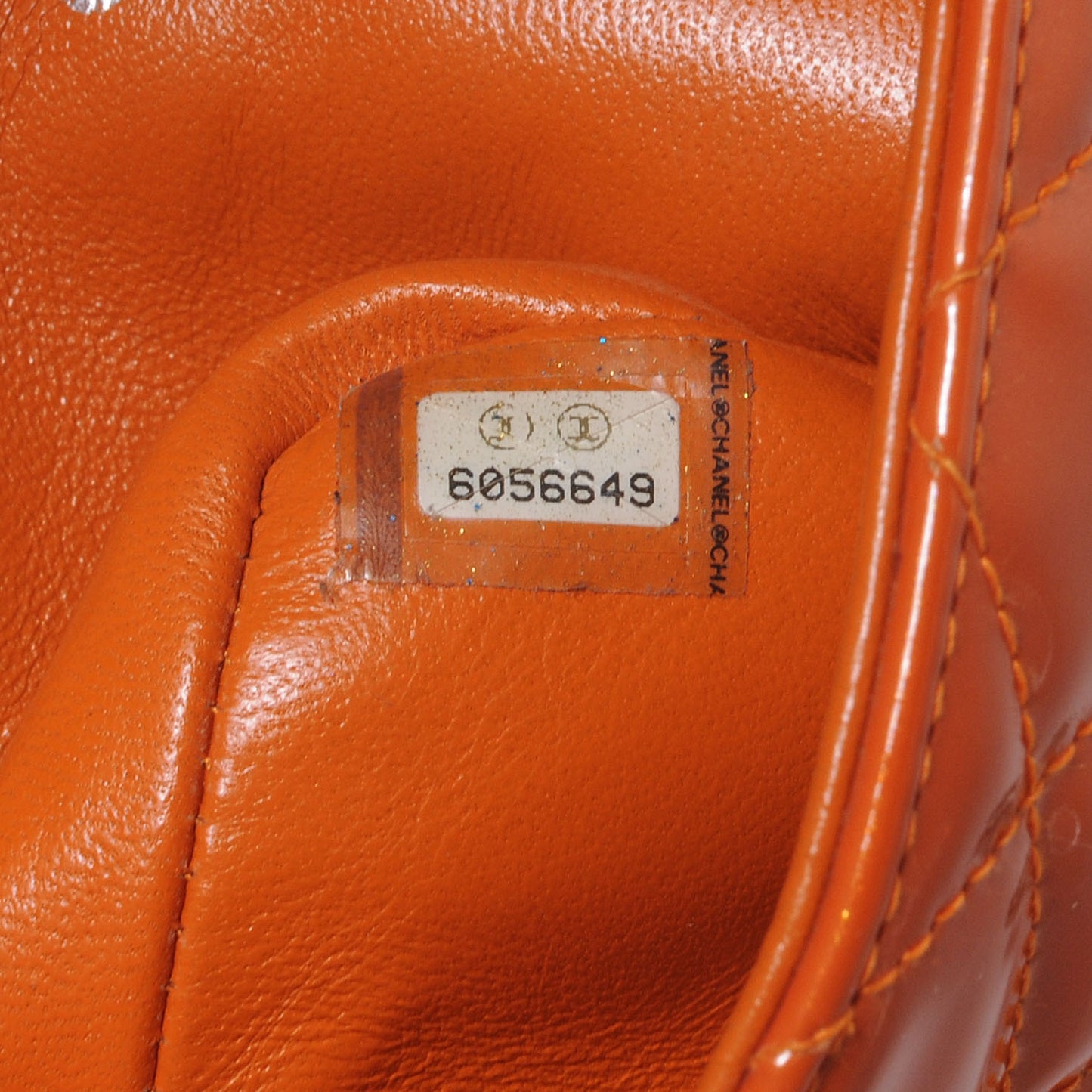 Patent Quilted Mini Square Flap Orange