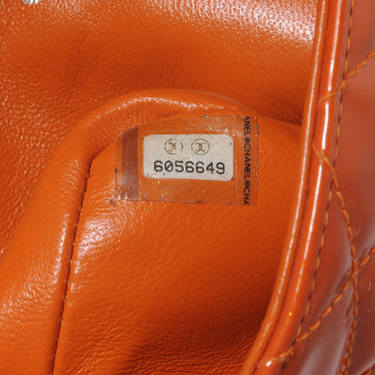 Chanel Patent Quilted Mini Square Flap Orange 8 of 8
