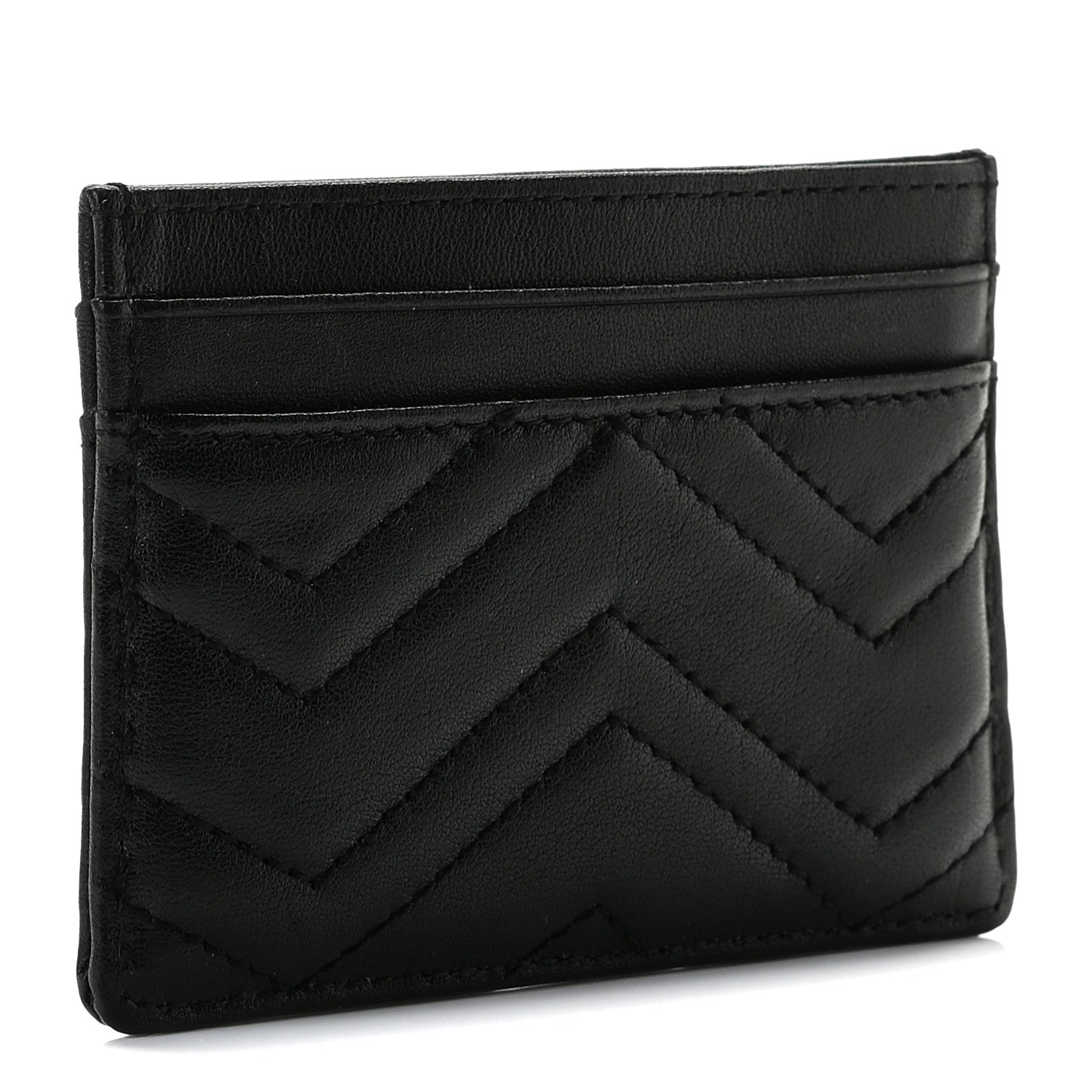 Gucci Calfskin Matelasse GG Marmont Card Holder Black 3 of 6