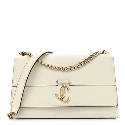 Jimmy Choo Shiny Calfskin Medium Varenne Shoulder Bag Latte 1 of 12