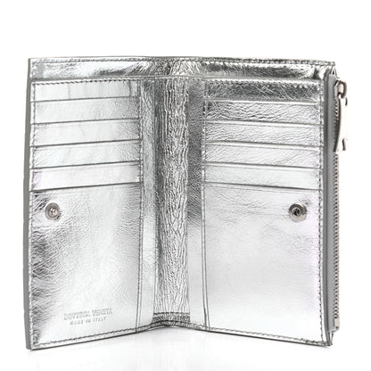 Bottega Veneta Metallic Calfskin Intrecciato Wallet Silver 5 of 6