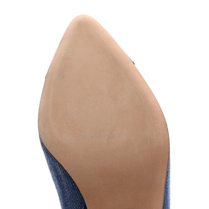 Chanel Denim Grosgrain Cap Toe Short Boots 40 Blue 9 of 10
