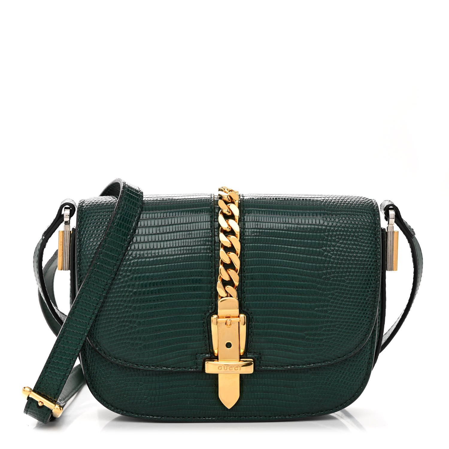 Gucci Lizard Mini Sylvie 1969 Messenger Bag Green 1 of 13
