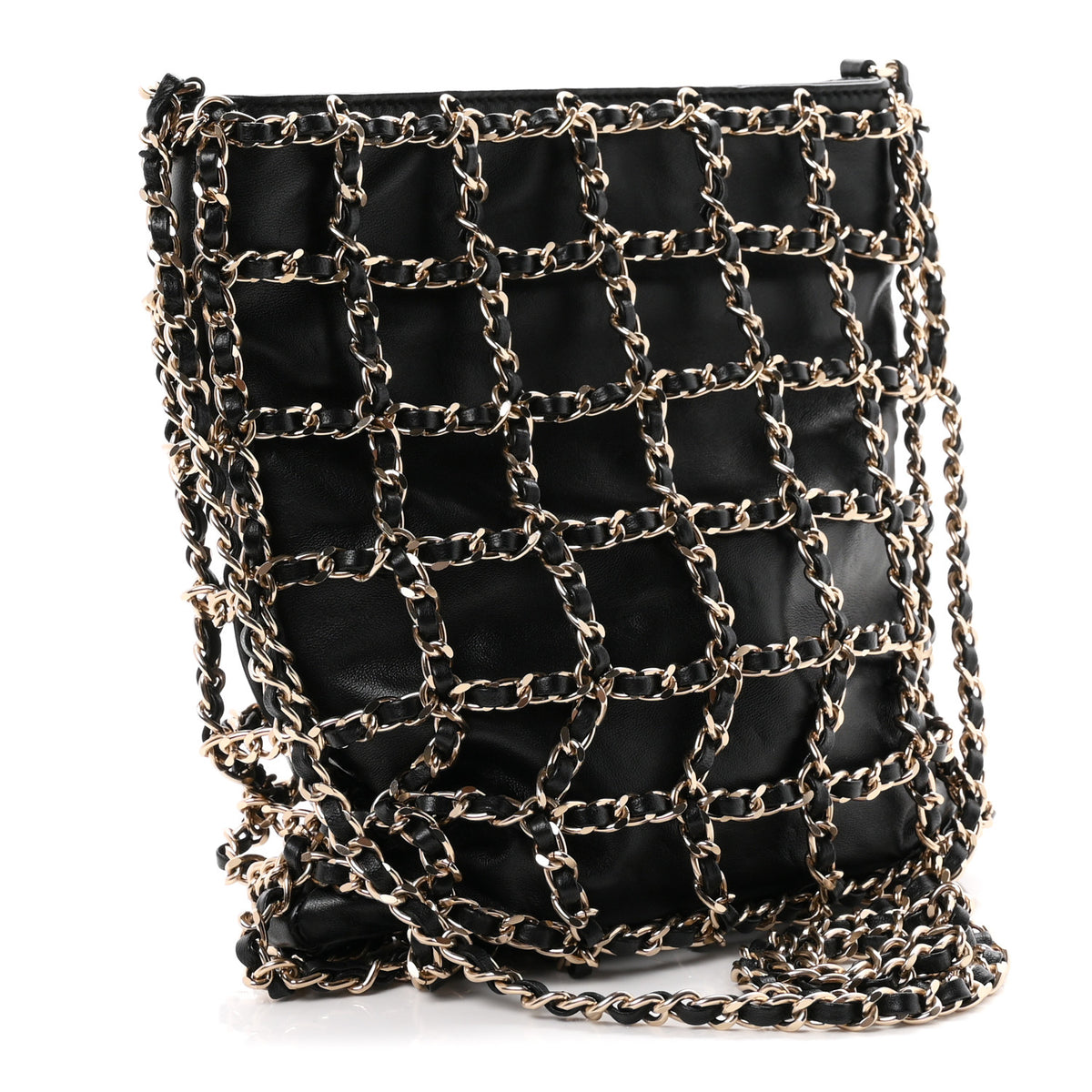 Chanel Lambskin Shopping Chain Tote Black 3 of 10