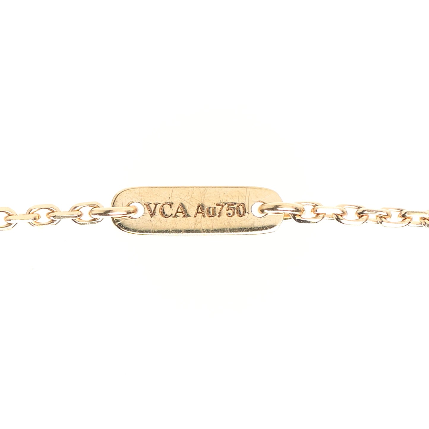 18K Yellow Gold Mother of Pearl Sweet Alhambra Pendant Necklace