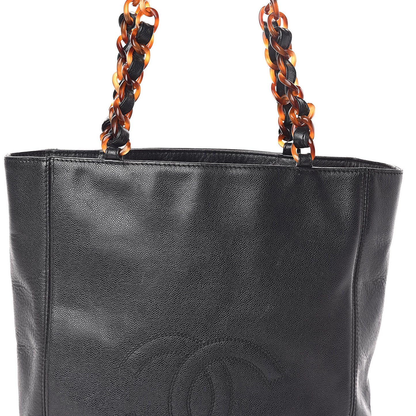 Caviar Bekko Chain CC Shopping Tote Black