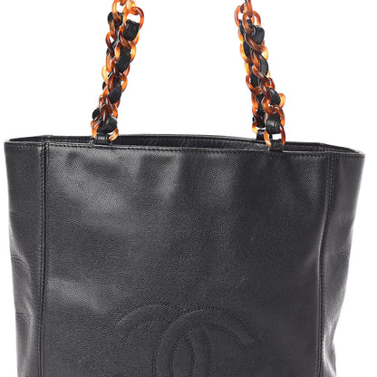 Chanel Caviar Bekko Chain CC Shopping Tote Black 8 of 10