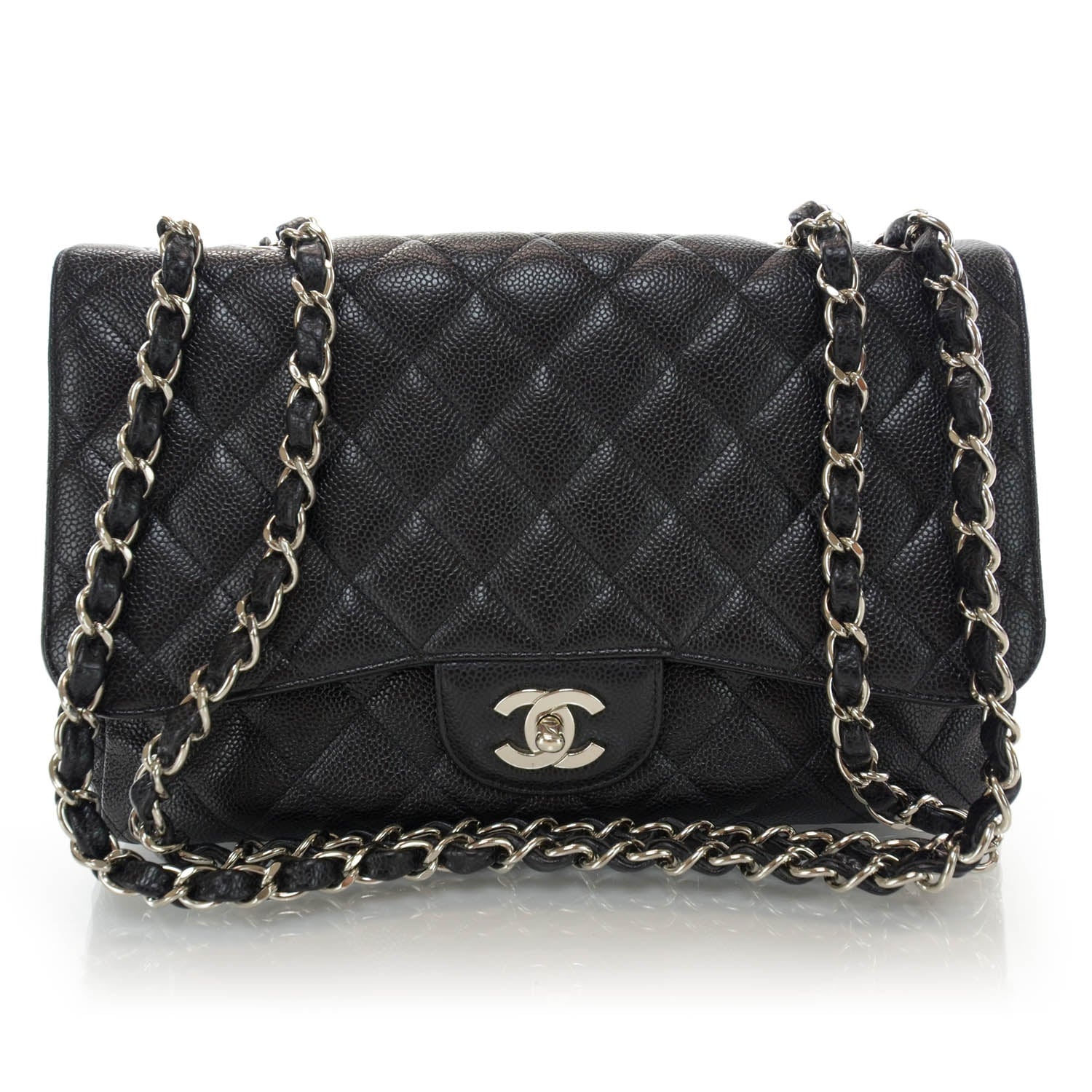 Chanel Caviar Jumbo Single Flap Black SHW 1 of 10