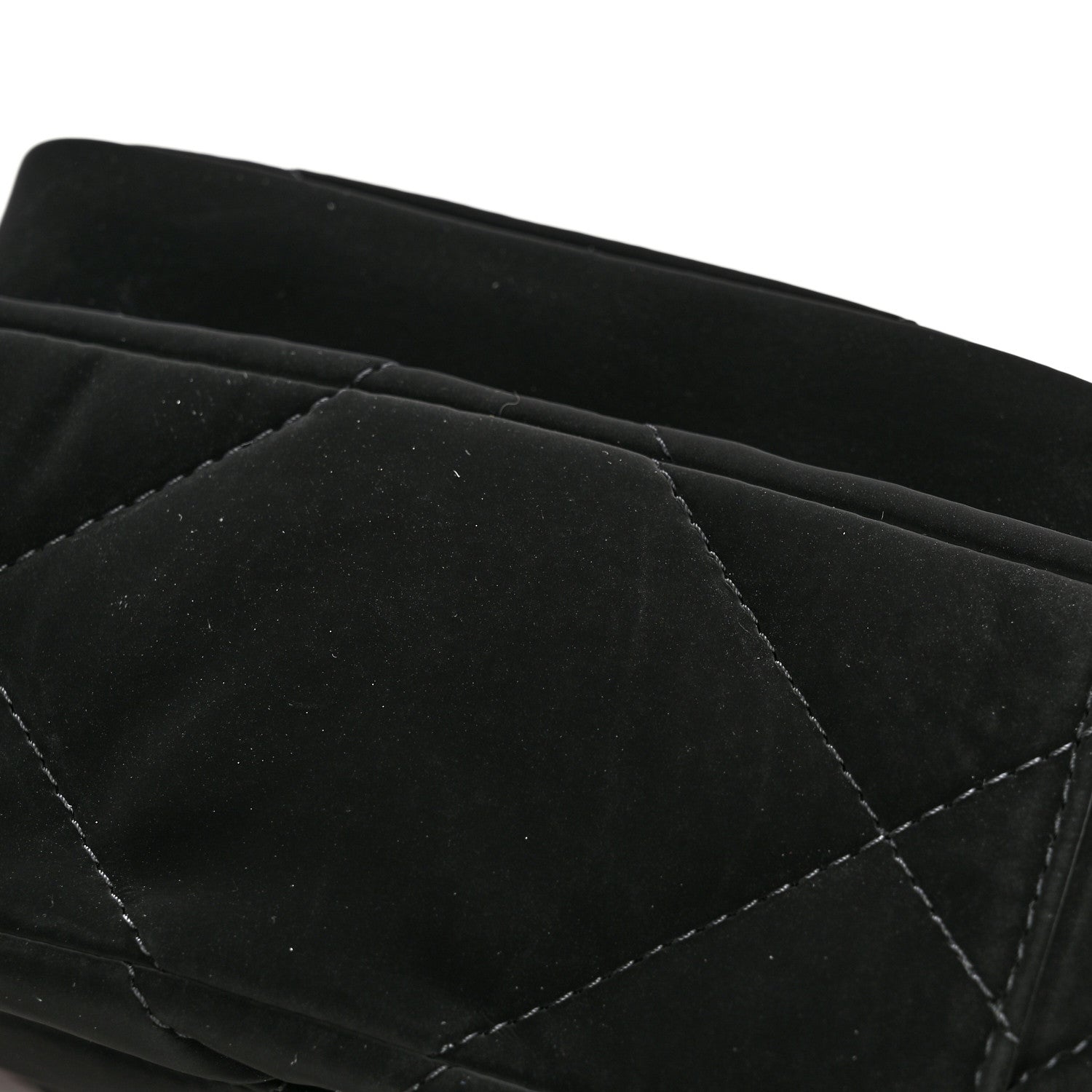 Chanel Velvet Effect Nylon Shiny Crumpled Calfskin Mini Quilted Chanel 25 Clutch With Chain Black 14 of 14