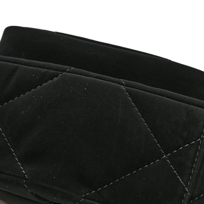 Chanel Velvet Effect Nylon Shiny Crumpled Calfskin Mini Quilted Chanel 25 Clutch With Chain Black 14 of 14