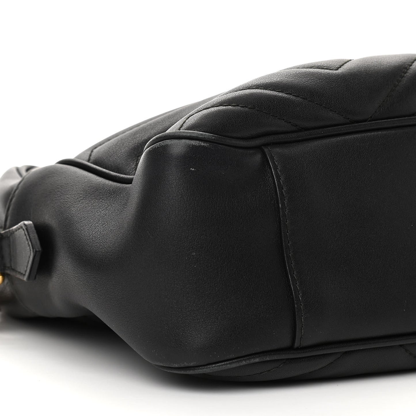 Calfskin Matelasse Medium GG Marmont Chain Shoulder Bag Black
