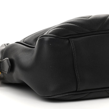 Gucci Calfskin Matelasse Medium GG Marmont Chain Shoulder Bag Black 8 of 9