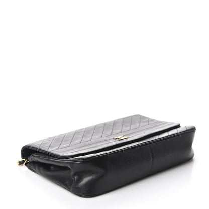 Chanel Lambskin Diagonal Quilted Small Single Flap Black 4 of 11