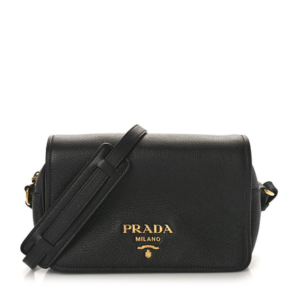 Prada Vitello Phenix Crossbody Bag Black 1 of 8